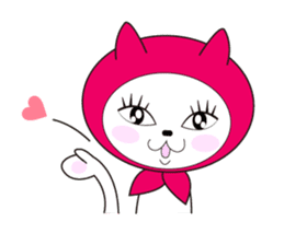 Cat of pink hood 2 sticker #1002878
