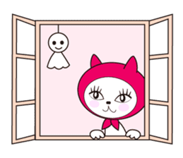 Cat of pink hood 2 sticker #1002883