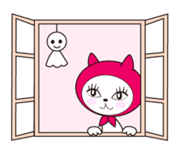 Cat of pink hood 2 sticker #1002883