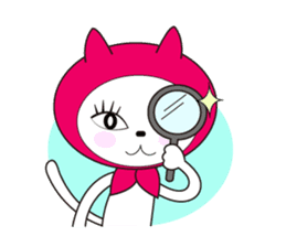 Cat of pink hood 2 sticker #1002884