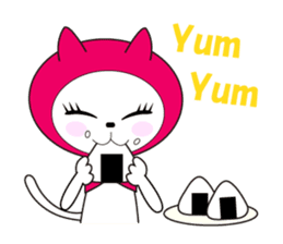 Cat of pink hood 2 sticker #1002886