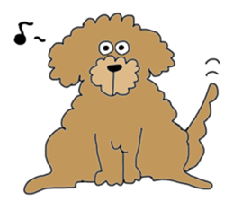 Funny poodle like a human. sticker #1005007