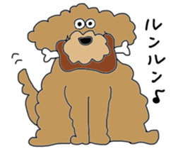 Funny poodle like a human. sticker #1005015