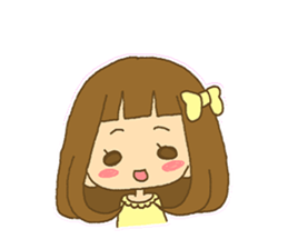 The Girl wears her hair in bangs. sticker #1006567