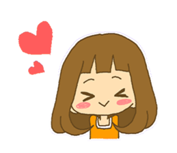 The Girl wears her hair in bangs. sticker #1006568