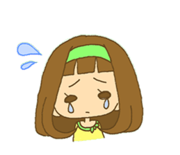 The Girl wears her hair in bangs. sticker #1006569