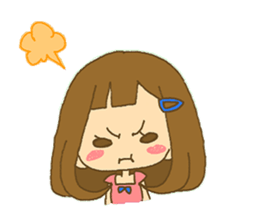 The Girl wears her hair in bangs. sticker #1006570