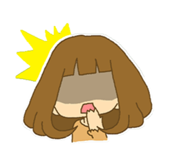 The Girl wears her hair in bangs. sticker #1006571