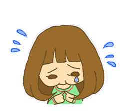 The Girl wears her hair in bangs. sticker #1006572