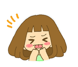 The Girl wears her hair in bangs. sticker #1006573