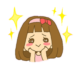 The Girl wears her hair in bangs. sticker #1006574