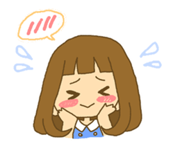 The Girl wears her hair in bangs. sticker #1006575