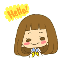 The Girl wears her hair in bangs. sticker #1006576