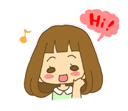 The Girl wears her hair in bangs. sticker #1006577