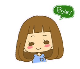 The Girl wears her hair in bangs. sticker #1006578