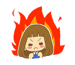 The Girl wears her hair in bangs. sticker #1006580