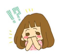 The Girl wears her hair in bangs. sticker #1006581