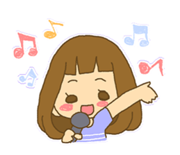 The Girl wears her hair in bangs. sticker #1006582