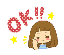 The Girl wears her hair in bangs. sticker #1006583