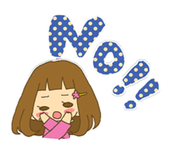 The Girl wears her hair in bangs. sticker #1006584