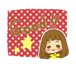 The Girl wears her hair in bangs. sticker #1006585