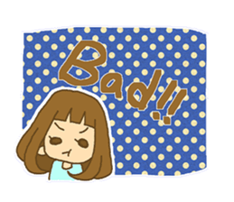 The Girl wears her hair in bangs. sticker #1006586