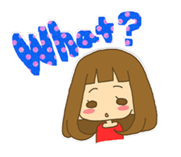 The Girl wears her hair in bangs. sticker #1006588