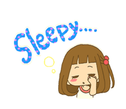 The Girl wears her hair in bangs. sticker #1006590