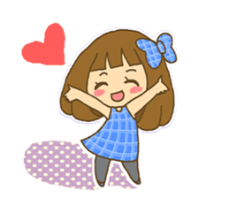 The Girl wears her hair in bangs. sticker #1006592