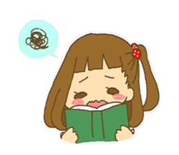 The Girl wears her hair in bangs. sticker #1006596