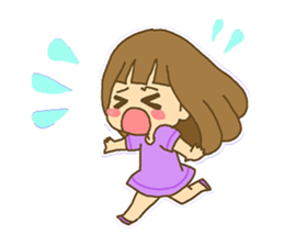 The Girl wears her hair in bangs. sticker #1006597