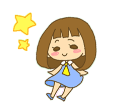 The Girl wears her hair in bangs. sticker #1006598