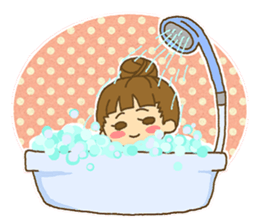 The Girl wears her hair in bangs. sticker #1006603