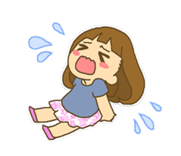 The Girl wears her hair in bangs. sticker #1006605