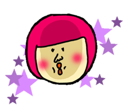 Pink Head Pop Girl sticker #1009498