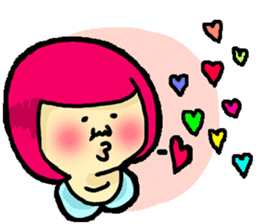 Pink Head Pop Girl sticker #1009499