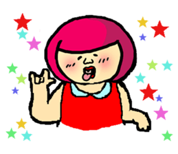 Pink Head Pop Girl sticker #1009503