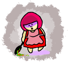 Pink Head Pop Girl sticker #1009513