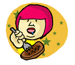 Pink Head Pop Girl sticker #1009517