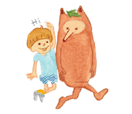 Tane the raccoon dog and fox. sticker #1009847