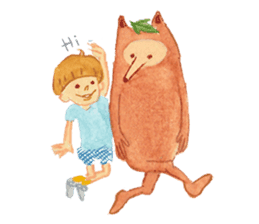 Tane the raccoon dog and fox. sticker #1009847