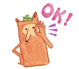 Tane the raccoon dog and fox. sticker #1009851