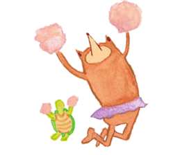 Tane the raccoon dog and fox. sticker #1009857