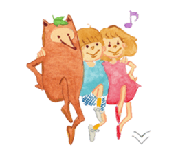 Tane the raccoon dog and fox. sticker #1009863