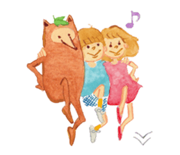 Tane the raccoon dog and fox. sticker #1009863