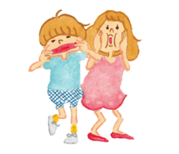 Tane the raccoon dog and fox. sticker #1009866