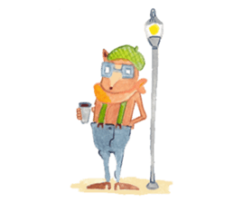 Tane the raccoon dog and fox. sticker #1009867