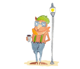 Tane the raccoon dog and fox. sticker #1009867