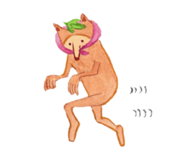 Tane the raccoon dog and fox. sticker #1009869