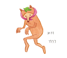 Tane the raccoon dog and fox. sticker #1009869